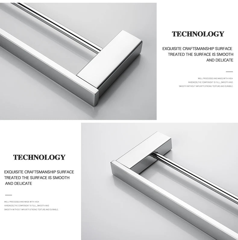 Stainless Steel Bathroom Wall Shelf Towel Bar Rack