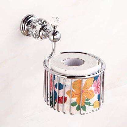 Bathroom Hardware Crystal Bath Towel Shelf Toilet Paper