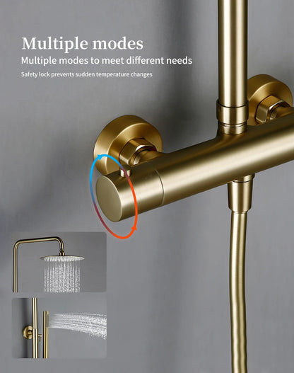 Thermostat Shower Mixer Valve Bathroom Thermostatic Faucet Wall