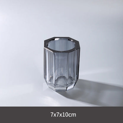 Crystal Glass Bathroom Toothbrush Cup Soap Dish Bottling