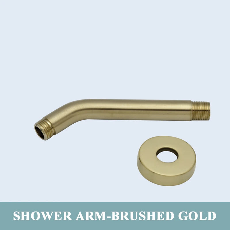 Brushed Gold Bathroom Shower Rainfall Shower Head Handle