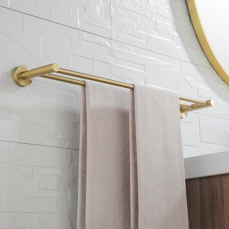 Vibrant Moderne Brushed Gold Towel Racks Fashion Gold