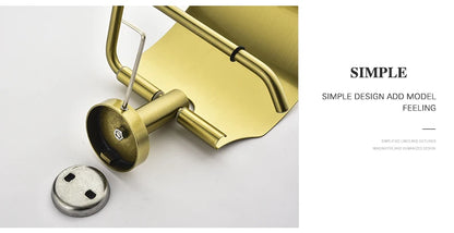 Bathroom Hardware Brushed Gold Toilet Brush Holder Robe