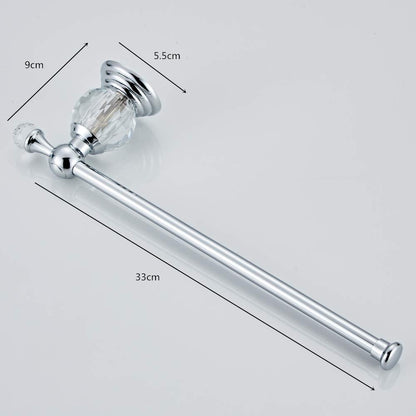 Brass Shower Shelf Toilet Paper Holder Silver Crystal