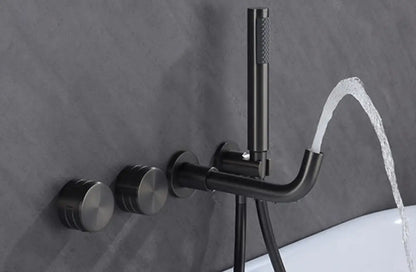 Bathroom Shower Faucet Black Mixer Valve Brushed Gold