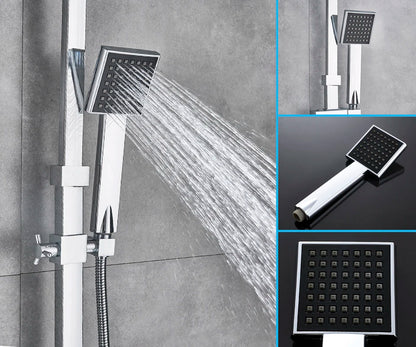 Uythner Bathroom Chrome/Black Shower Faucet Rotate Tub Spout