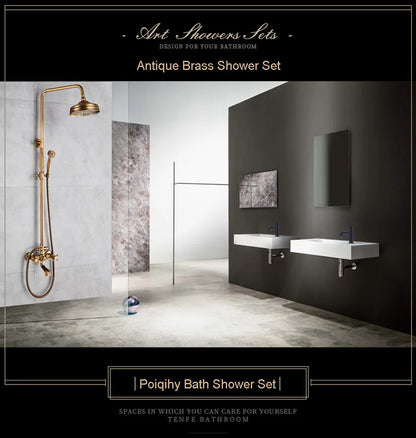 Poiqihy Antique Shower Wall Bathroom Bath Shower Faucet