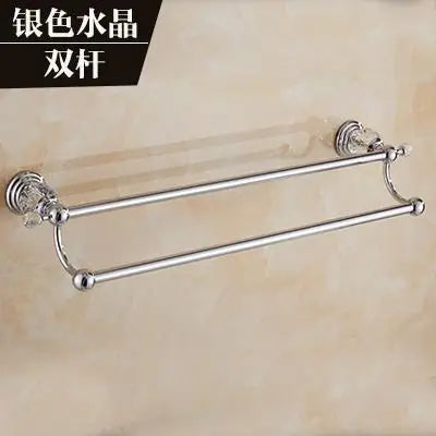 Brass Shower Shelf Toilet Paper Holder Silver Crystal