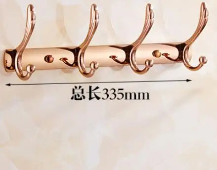 Wall Mounted Gold/Chrome/Rose Gold Clothes Hat Hook Row