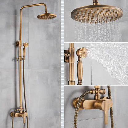Antique Brass Bathroom Shower Faucet Bath Shower Mixer
