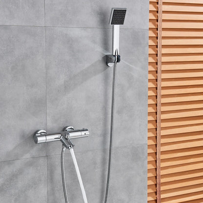 Chrome Telephone Type Wall-Mounted Thermostatic Shower Faucet