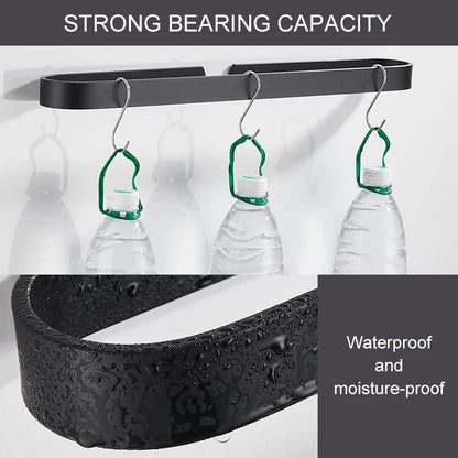 30-50cm Black Bath Towel Holder Bathroom Towel Rack