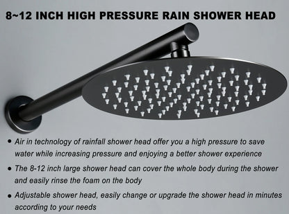 Bagnolux Gun Gray Bath Shower Brass Head Rianfall