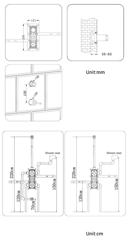 Bathroom Faucet Black Brass Built Installation Rain Shower