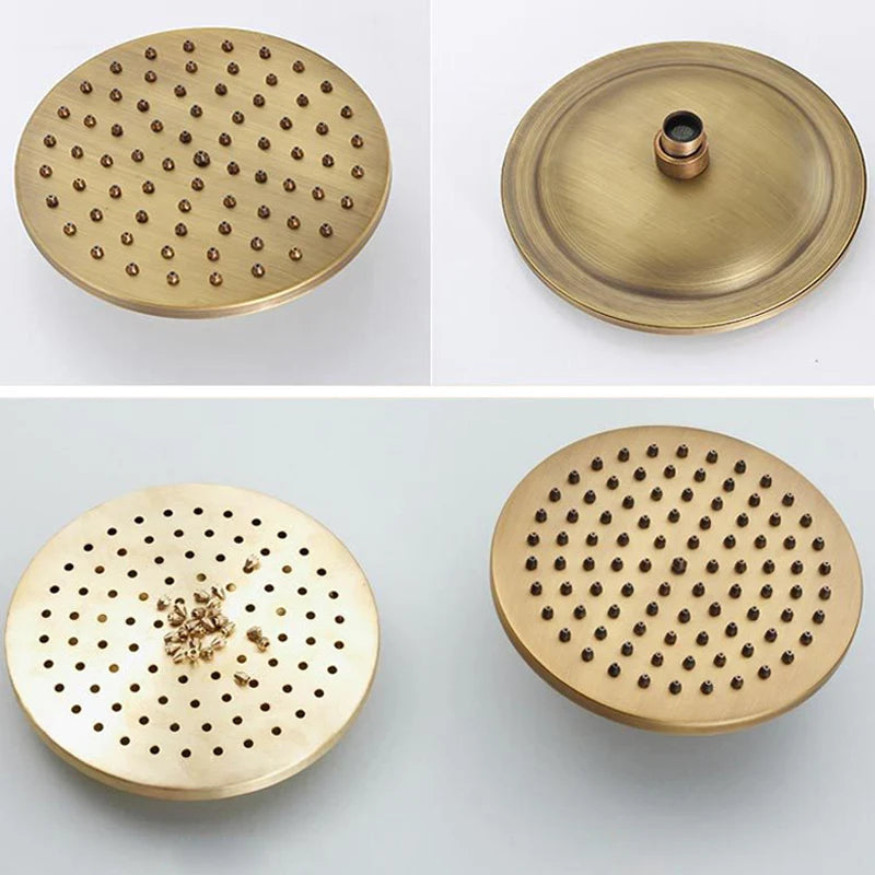 Wall Mounted Mixer Valve Rainfall Antique Brass Shower
