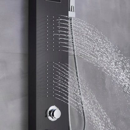 Black/Brushed Bathroom Shower Faucet Led Rainfall Head Shower