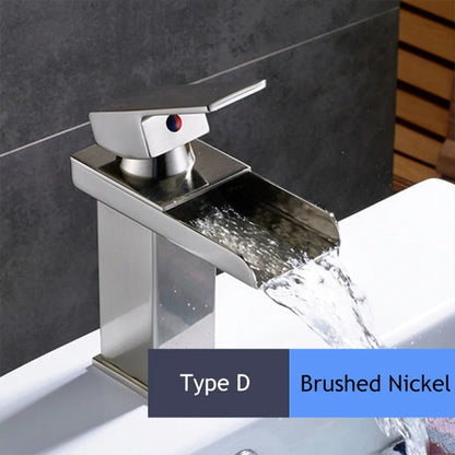 Handle Waterfall Matte Black Bathroom Basin Faucet Waterfall