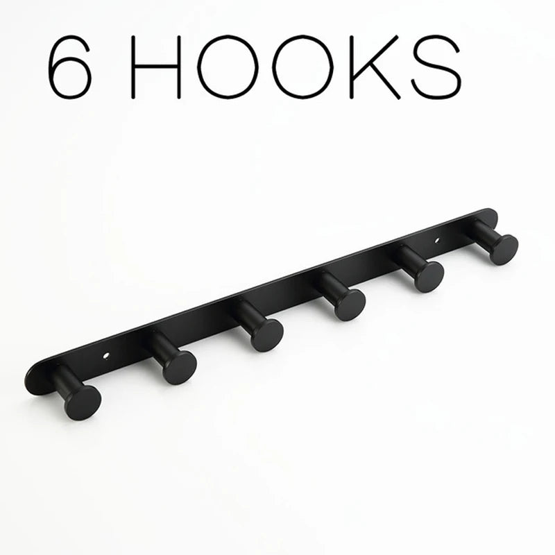 Brushed Gold/White/Matte Black Stainless Steel Hooks Bathroom