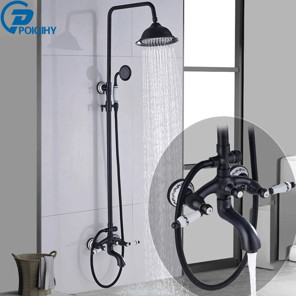 Bathroom Shower Faucet Brass Rainfall Shower Mixer Tap