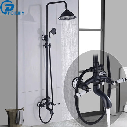 Bathroom Shower Faucet Brass Rainfall Shower Mixer Tap