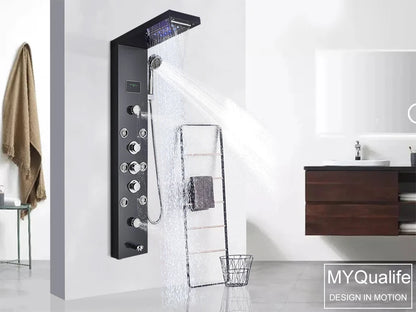 Led Light Shower Panel Waterfall Rain Digital Display