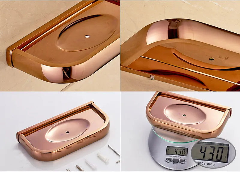 Rose Gold Double Towel Bars Bathroom Towel Ring
