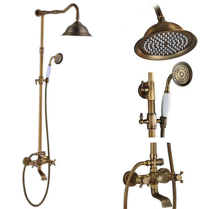 Rozin Brass Antique Bathroom Shower Faucet Wall Mount