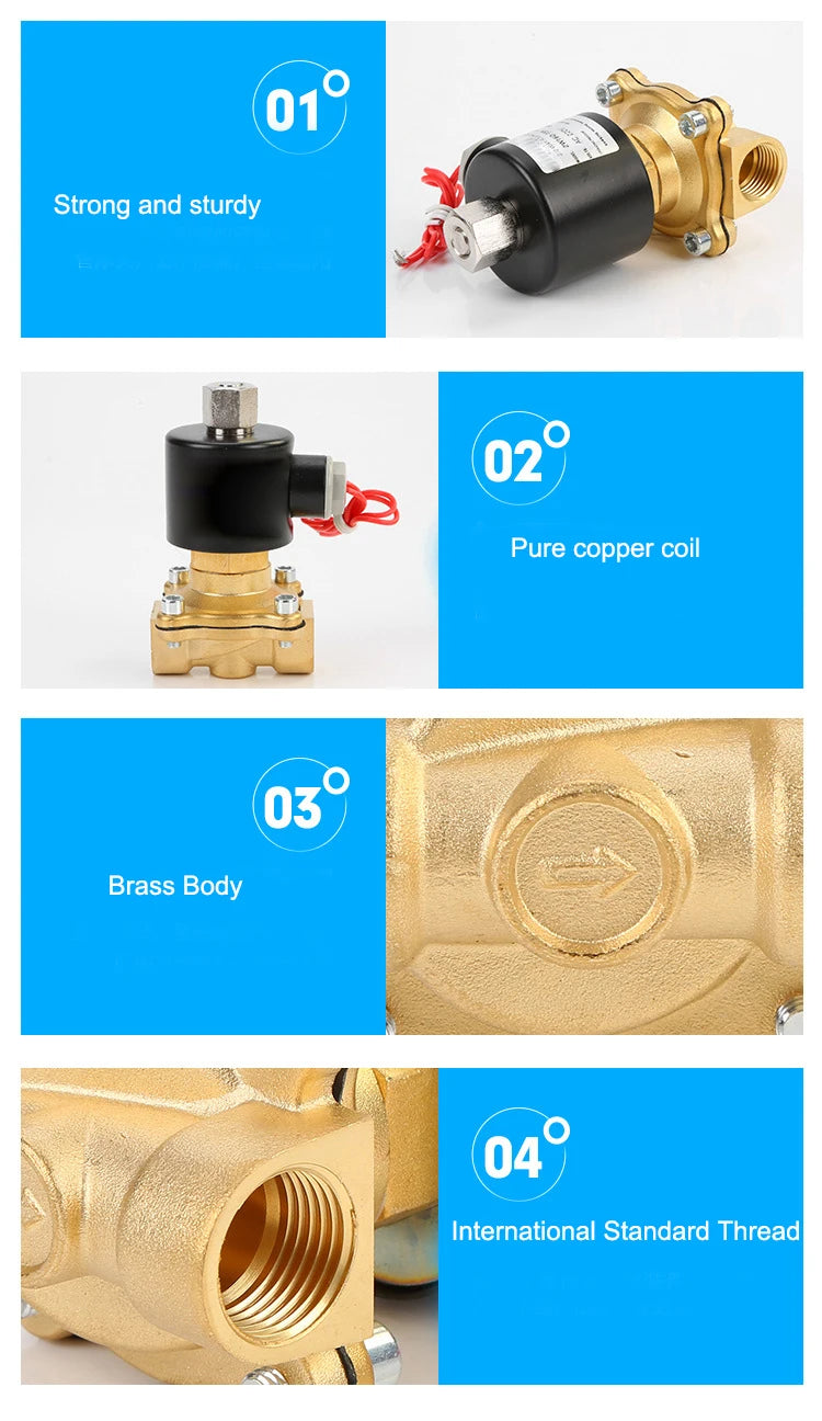 1/4 1/2 3/4 2way Electric Water Valve 220vac