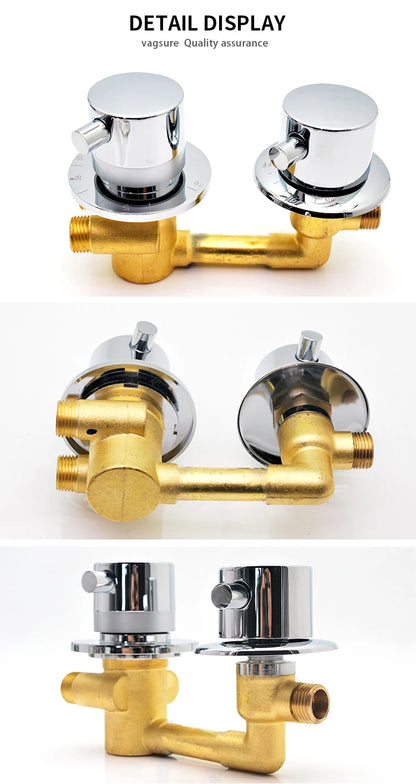 Brass Thermostatic Shower Faucet Way Output Shower Room