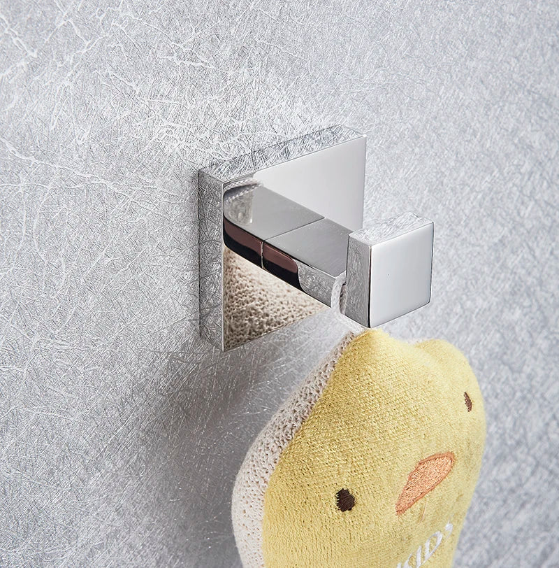 Bathroom Hardware Chrome Robe Hook Towel Rail Bar