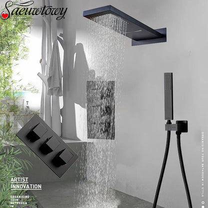 Thermostatic Shower Syste Waterfall Shower Faucet Concealed