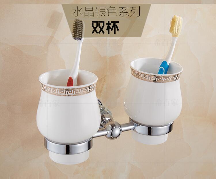 Brass Shower Shelf Toilet Paper Holder Silver Crystal