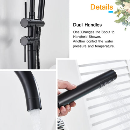 Rozin Black Floor Standing Bathtub Faucet Colors Standing