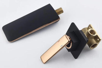 Black Rose Gold Wall Mounted Bathroom Basin Sink