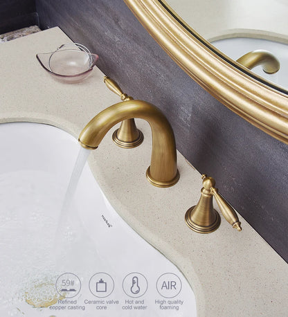 Ellen Antique Bronze Bath Sink Faucet Double Handle