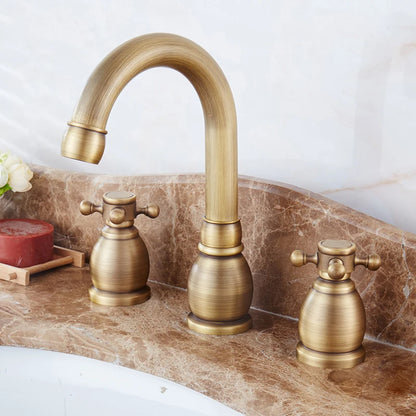 Ellen Antique Bronze Bath Sink Faucet Double Handle