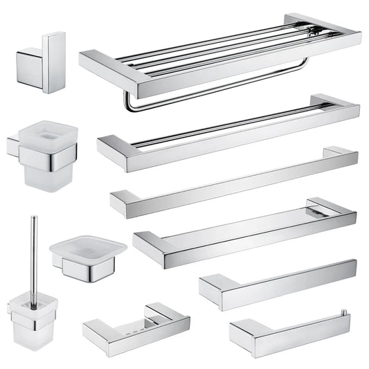 Stainless Steel Bathroom Wall Shelf Towel Bar Rack