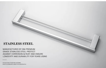 Stainless Steel Bathroom Wall Shelf Towel Bar Rack