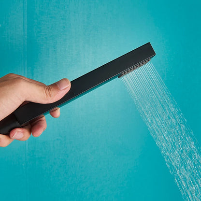 Rozin Matte Black Thermostatic Shower Faucet Wall Mount