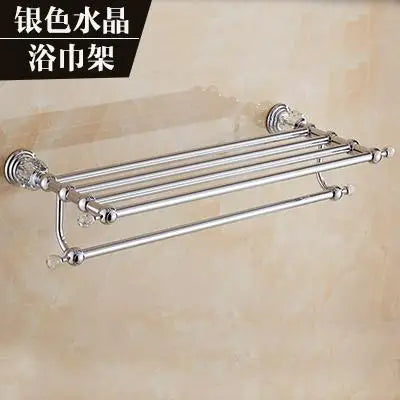 Brass Shower Shelf Toilet Paper Holder Silver Crystal