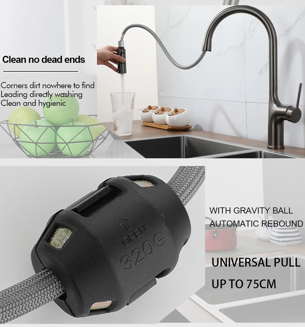 Deck Mounted Faucet Pull Out Mixer Tap Bagnolux