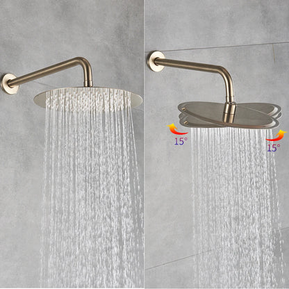 Brushed Gold Shower Faucet Wall Mount Big Rainfall