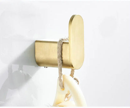 Brush Gold Stainless Steel Clothes Hook Wall Mounted