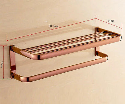 Rose Gold Double Towel Bars Bathroom Towel Ring