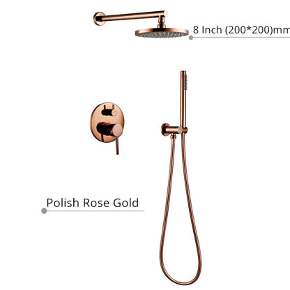 Brass Rose Gold Shower 8-16 Inch Bathroom Wall