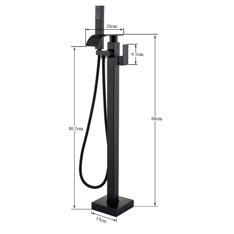 Shbshaimy Golden Floor Bathroom Bathtub Faucet Handshower Cold