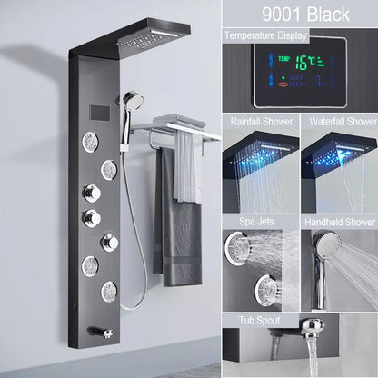 Led Light Shower Panel Waterfall Rain Digital Display