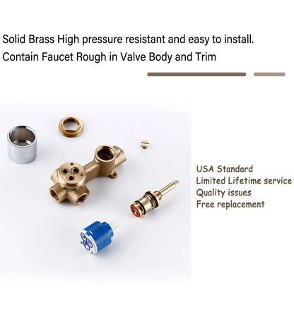 Bathtub Mixer Tap Shower Cold Bathroom Faucet Brushed