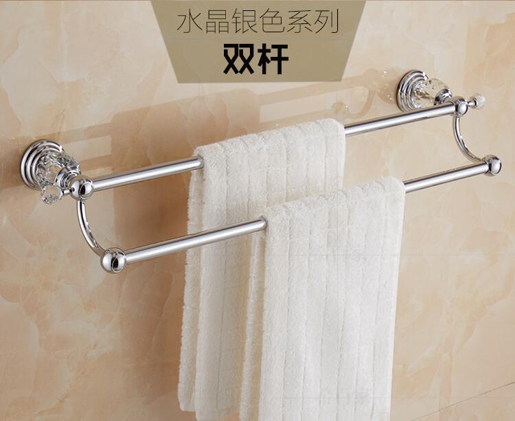 Brass Shower Shelf Toilet Paper Holder Silver Crystal