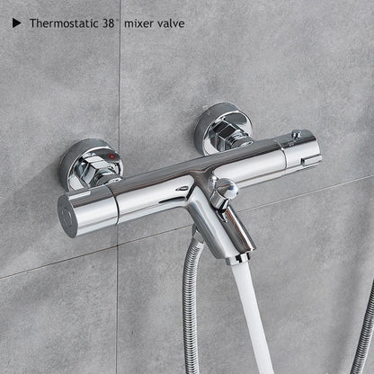 Chrome Telephone Type Wall-Mounted Thermostatic Shower Faucet